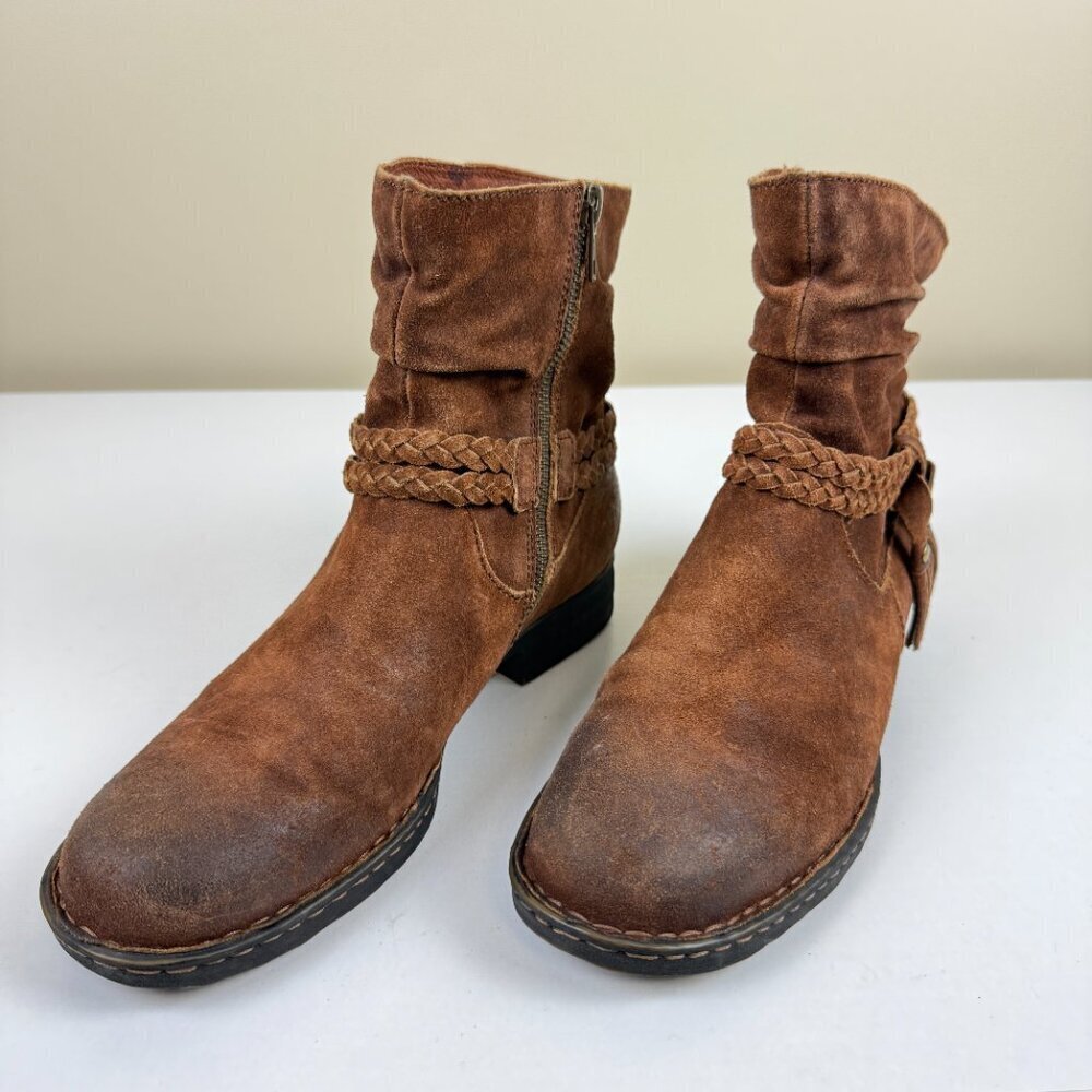 EUC Born Ouvea Castano Distressed Ankle Boots